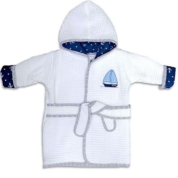 Nautica Bathrobe in Navy - Picture 3 of 3